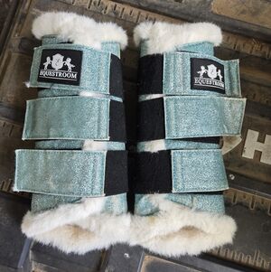 Equestroom Brushing Boots - Blue Glitter!